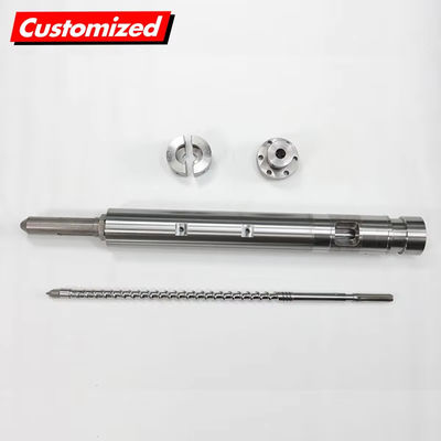 Bom preço. 2024 OEM Custom liga de aço inoxidável dupla extrusora parafuso de barril recíproco de injeção de chumbo de alimentação parafuso Auger Nitrido on-line