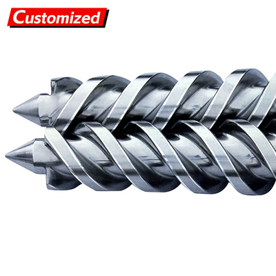 Bom preço. custom Co-Rotating Conical Twin Screw Barrel para Pvc Profil de Tubo Wpc Conical Twin Bimetallic Screw Barrel on-line