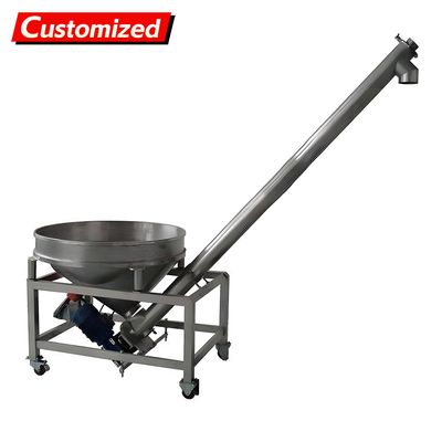 Bom preço. CustomAço inoxidável 304 Material Inclinado Conveyor de parafuso Auger Feeder Conveyor Máquina espiral para alimentos pó aditivo de forragem on-line