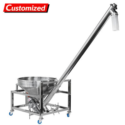 Bom preço. Custom-designed inclined stainless steel screw conveyor, automatic feeding system for transporting non-free-flowing powdered products such as flour, talcum powder, coffee, milk powder, etc. on-line
