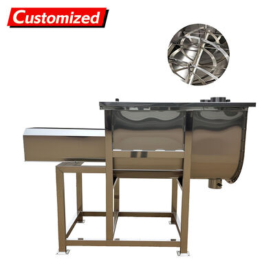 Bom preço. Máquina de mistura de fibras horizontais de aço inoxidável e misturadora de pó de aquecimento elétrico de velocidade variável on-line