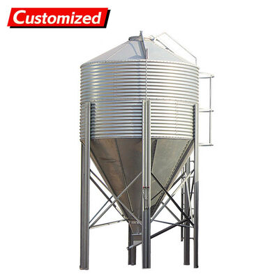 Bom preço. Torre de alimentação de aço galvanizado personalizável com capacidade de 3-50 toneladas para criação de gado automatizada on-line